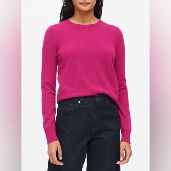 Banana Republic Heathered Barbie Pink Knit Lounge Crew Neck Top S - Picture 1 of 9